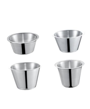 MAGICLULU 4pcs Stainless Steel Sauce Cup Salad Dressing Cruet Reusable Sauce Cups Stainless Steel Container Small Condiment Cups Stainless Steel Sauce Jug Sauce Bowl Pot Tomato Measuring Cup