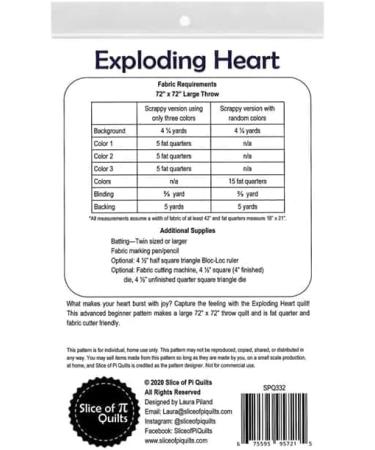 Exploding Heart Quilt Pattern by Slice of Pi Quilts - Modern Design - Buy Online on SooperMarket.com