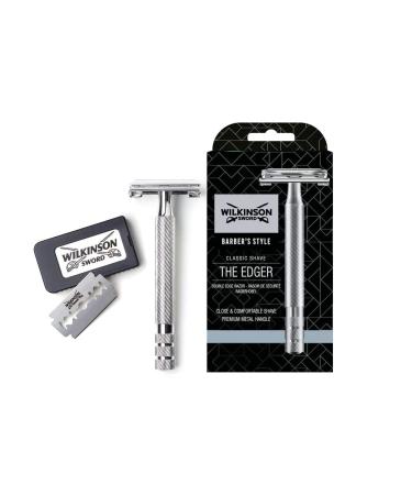 WILKINSON SWORD - Double Edge For Men | Premium Stainless Steel Safety Razor | Razor Handle + 5 Blade Refills