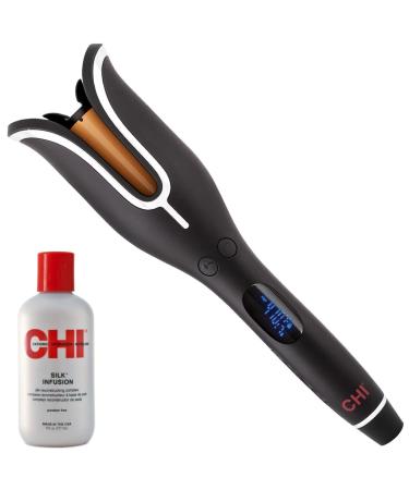 CHI Spin N Curl Curling Iron & Chi Silk Infusion Kit, Black (Packaging May Vary) CHI Air Spin N Curl Curling Iron & Chi Silk Infusion Kit