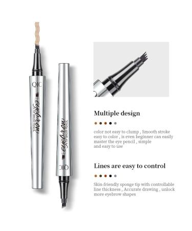 Long-Lasting Waterproof Microblading Eyebrow Pencil - 4 Tip Micro Head (#2 Dark Brown) | Perfect for Natural Looks - Buy Online on SooperMarket.com