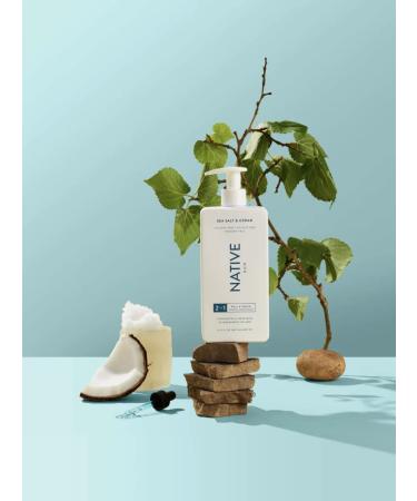 Sea Salt & Cedar 2-in-1 Shampoo and Conditioner - Sulfate Free Paraben Free Dye Free | Full & Thick Naturally Derived Ingredients | 16.5 oz | International Shipping Available - Buy Online on SooperMarket.com