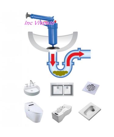 High Pressure Drain Pump Cleaner - Powerful Air Blaster Plunger Gun for Toilets & Basins | Unblock Your Kitchen & Bathroom - Buy Online on SooperMarket.com