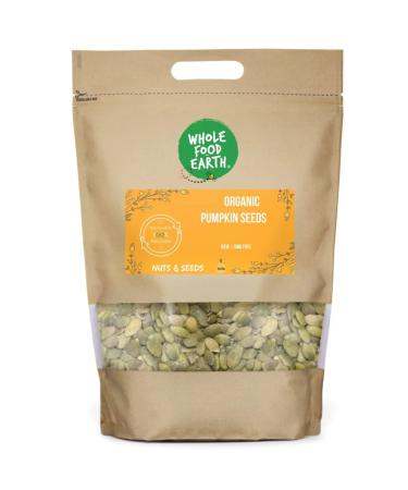 Wholefood Earth Organic Pumpkin Seeds 500g Raw | GMO Free | Vegan | High Fibre | High Protein | Certified Organic Single