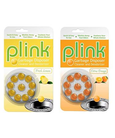 Plink Plink Garbage Disposal Cleaner & Deodorizer, Original Fresh Lemon & Orange Scent 2-Pack 20 Cleanings, 20 Count, Assorted