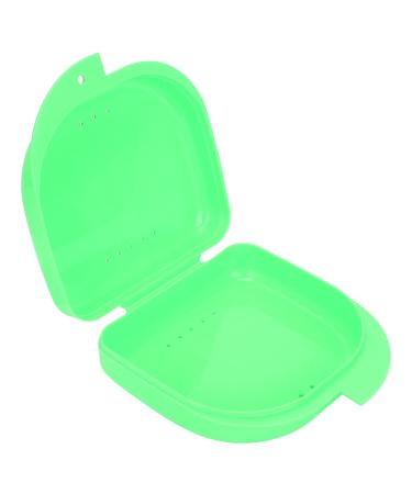 Denture Bathing Box With Ventilation Holes Denture Holder Case Artificial Tooth Container For Orthodontic Retainers Green(Green)
