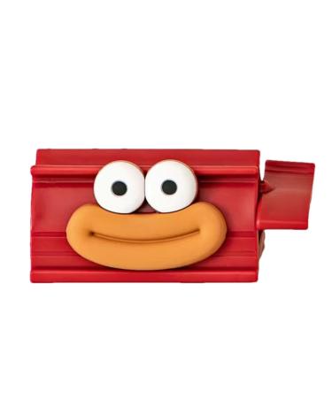 Rolling Toothpaste Squeezer - Cute Smiling Face Tube Squeezer Tool Manual Toothpaste Dispenser Toothpaste Holder Squeezer for Bathroom Restroom Red