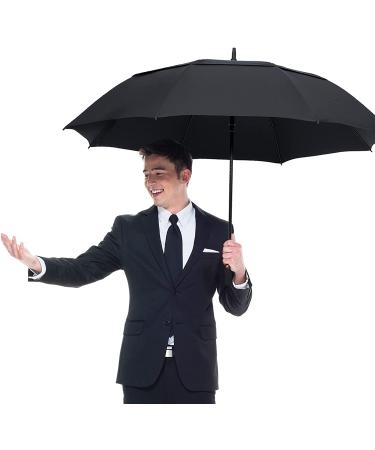 NINEMAX 62 Inch Large Golf Umbrella - Windproof Double Canopy Vented Oversized Adult Umbrella in Black - Buy Online on SooperMarket.com