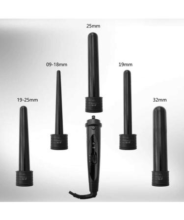 5-in-1 Curling Iron Set | LED Adjustable Temperature Hair Styling Wands & Dryer Attachments - International Shipping Available - Buy Online on SooperMarket.com