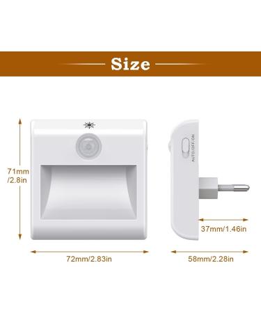 Suright Night Light Socket with Motion Detector - 2 Dimmable Brightness Modes for Kids' Room Bedroom Stairs & Kitchen - Warm White 2800-3500K - Buy Online on SooperMarket.com