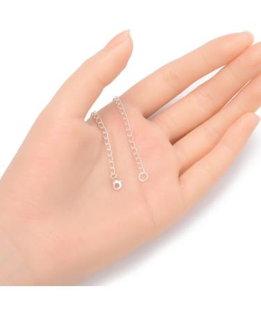 Adabele 925 Sterling Silver 2 Chain Extender | Removable Adjustable Extension for Necklace Anklet Bracelet - SS303-2 - Buy Online on SooperMarket.com