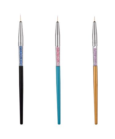 Jilibaba nail art brush carved pen crystal nail art liner brush DIY tool for lines details painting 3 pieces a