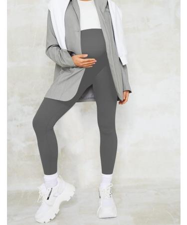 SHADOW DANCE UK Maternity Over Bump Leggings - 10 Light Grey | Pregnancy Baby Tights Support - Buy Online on SooperMarket.com