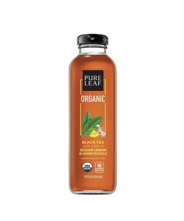 Pure Leaf, Organic Iced Tea, Sicilian Lemon & Honeysuckle, 14oz Bottles (Pack of 8) (Packaging May Vary)