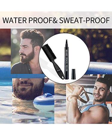 HATIKY Beard Pencil Filler for Men - Long Lasting Waterproof Beard Pen & Brush - Black - Buy Online on SooperMarket.com