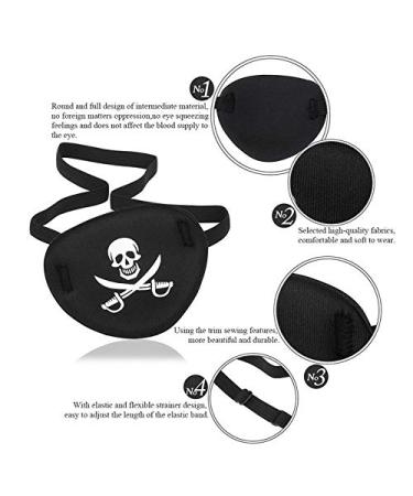 Pirate Skull Eye Patch for Adults & Kids - Adjustable Single Eye Cover for Amblyopia Lazy Eye & Strabismus - 2 Pcs - Buy Online on SooperMarket.com