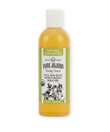 USDA Certified Organic Jojoba Oil 100% Pure (8oz SnapCap) | Natural Cold Pressed Unrefined Chemical Free Oil for Hair Face & Body | From Our Farms in Arizona USA |
