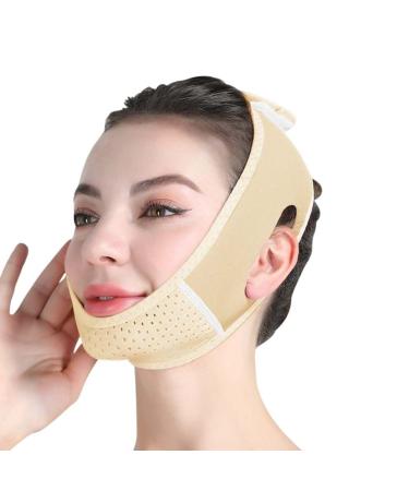 Double Chin Reducer V Line Lifting Mask Chin Strap for Double Chin for Women Double Chin Strap Face Slimming Double Chin Soft Chin Strap for Women (Skin Color)