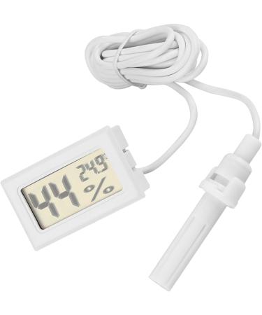 ASHATA Digital Hygrometer 2-in-1 LCD Display Thermometer Hygrometer with External Probe for Reptile Mini Digital Electronic Temperature Hygrometer(White) - Buy Online on SooperMarket.com