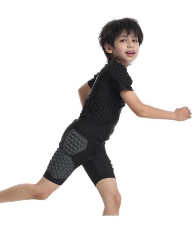 Topeter Padded Football Shirt for Youth | Compression Rib Protection - XL Pure Black - Buy Online on SooperMarket.com