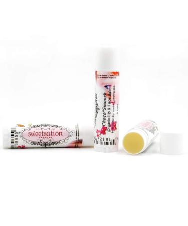 ChocoSmooch Organic Baby Lip & Face Balm Set | Soothing Balm for Dry Irritated Skin | Argan Calendula Avocado & Sea Buckthorn | 3 Pack - Buy Online on SooperMarket.com