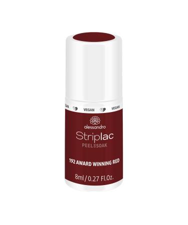 Alessandro Striplac UV nail polish Award Winning Red-gentle and long-lasting-easy distance thanks to peel-off technology-vegan and animal test-free-8 ml 192 Award Winning Red