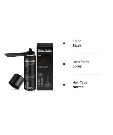 Michel Mercier Hair Root Touch Up Spray: Fast & Easy Grey Hair Cover Up for Women & Men, Instant Gray Coverage - Black - Buy Online on SooperMarket.com