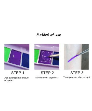 Paminify 2 Packs Water Activated Eyeliner Palette - UV Glow Fluorescent Eye Liner Set, 16 Neon Colors - Graphic Makeup for Black Light Parties - Buy Online on SooperMarket.com