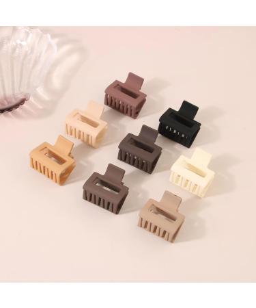 Small Claw Hair Clips for Thin Hair - 8pcs Matte Rectangle & Double Row Teeth Jaw Clips for Fine Hair - Buy Online on SooperMarket.com