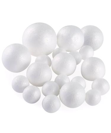 Pllieay 20 Pieces 5 Sizes White Foam Balls Polystyrene Craft Balls Art Decoration Foam Balls for Art  Craft  Household  School Projects and Party Decoration 20pcs-5 sizes