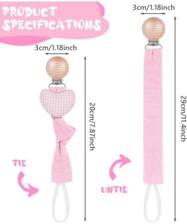 Vicloon 3 Pcs Baby Dummy Clips: BPA-Free Soother Pacifier Chain Holder for Teether Toy - Pink/Beige - Buy Online on SooperMarket.com