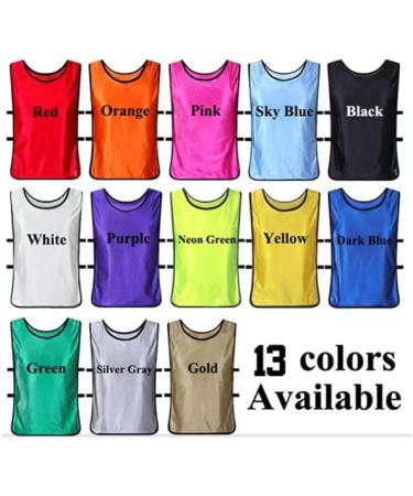 Tych3L Pinnies Scrimmage Training Vests for Kids and Adults (12-Jerseys) - Soccer Pinnies  Sport Pinnies Team Practice Small Light Blue Neon - Buy Online on SooperMarket.com