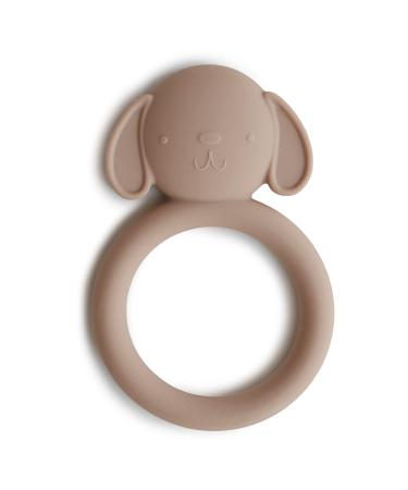 mushie Silicone Baby Teether Toy | Dog Brown