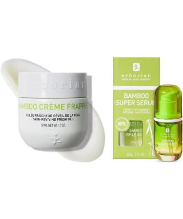 Erborian Ginseng Super Serum - Anti -Folder Serum - Korean care against fatigue with ginseng complex - smoothing & tightening soft skin - 30 ml duo super serum & jelly fresh bamboo