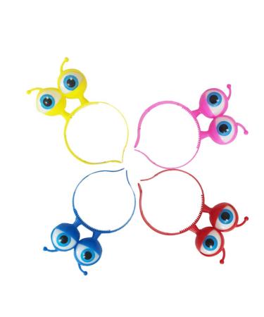 STOBOK 4pcs LED Light Up Eyeball Headbands Alien Eyes Headbands Christmas Halloween Party Favors Gifts Ramdom Color