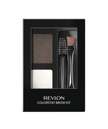 Eyebrow Kit by Revlon, ColorStay Brow Kit Eye Makeup with Longwearing Brow Powder, Pomade, Spoolie & Angled Brush Tip, 102 Dark Brown, 0.08 Oz Dark Brown (102)