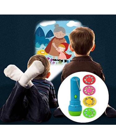 Xrten Projector Flashlight Toy - Children's Projection Lamp with 4 Fairy Tales & 32 Slides | International Shipping Available - Buy Online on SooperMarket.com