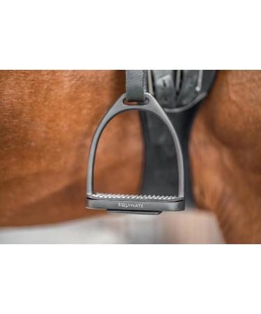 Equinate Stirrups Midway 10cm Black Matt - Anti-Slip Rubber Tread for Adults & Children - Set of 2 - International Shipping Available - Buy Online on SooperMarket.com