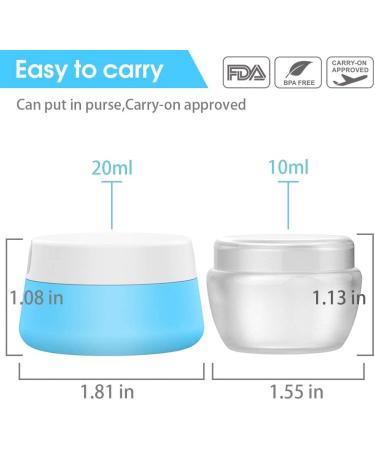 6 Pack Leakproof Silicone Travel Jars 0.67oz - Travel Size Containers for Toiletries - Hard Sealed Lids for Face, Hand, Body Cream - 6 Pieces - Buy Online on SooperMarket.com