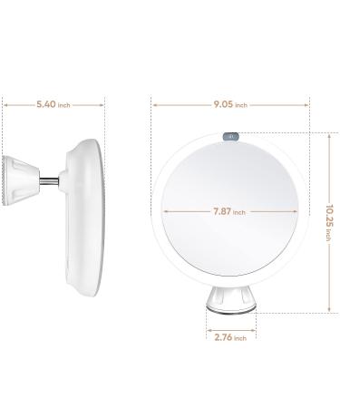 KEDSUM Upgraded 9 Rechargeable 10x Magnifying Makeup Mirror with Lights Dimmable Vanity Mirror with Touch Button, 360 Rotation, Large Suction Cup 9 inch - Buy Online on SooperMarket.com