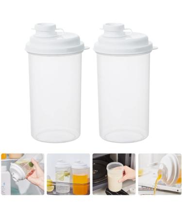 Cabilock Clear Water Bottles 2pcs Cold Brew Cup Water Jug Fridge Kettle Plastic Water Bottles Plastic Bottles Server with Cover - Buy Online on SooperMarket.com