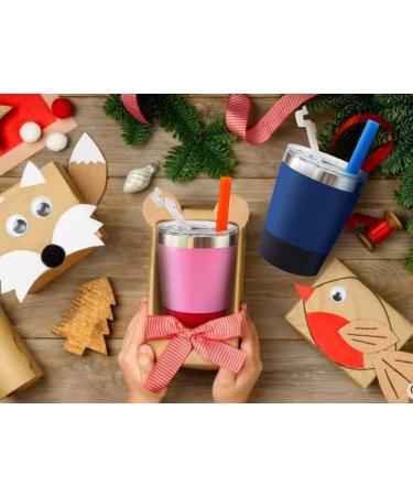 Housavvy 4 Pack 8oz Insulated Stainless Steel Kids Cups with Lids, Straws - BPA Free, Leakproof Toddler Sippy Cups in Navy/Teal/Pink/Rose - Buy Online on SooperMarket.com
