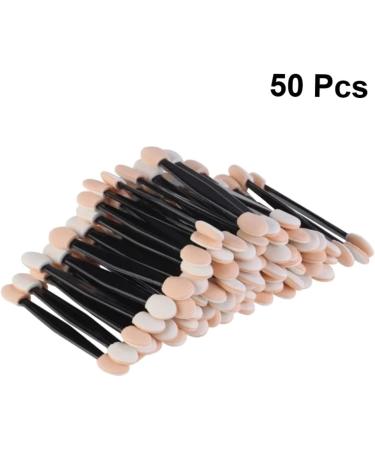 MUSISALY 50 Pcs Makeup Tools Eyeshadow Makeup Brushes Makeup Application Double Head Eyeshadow Brushes Black Size 1 Black - Buy Online on SooperMarket.com