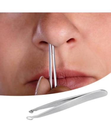 Nose Hair Tweezers Stainless Steel Round Tip Face Hair Remover Eyelash Eyebrow Tweezers Professional Tweezers - Buy Online on SooperMarket.com
