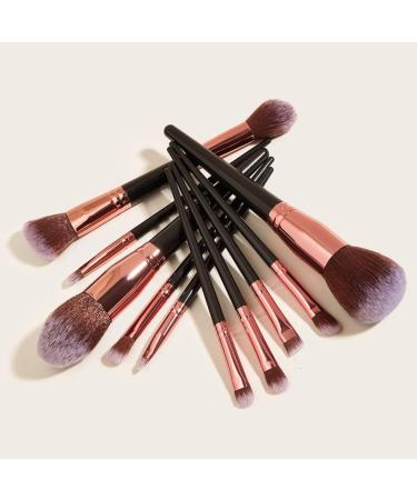 DFHBFG 10-Piece Black Makeup Brush Set - Professional Foundation Brushes & Uniform Size - Perfect for Flawless Application | International Shipping Available - Buy Online on SooperMarket.com