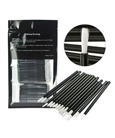 100 Pcs Disposable Makeup Lip Brushes - Soft Lipstick & Lip Gloss Applicators | Black Cosmetic Wands for Perfect Lips - Buy Online on SooperMarket.com