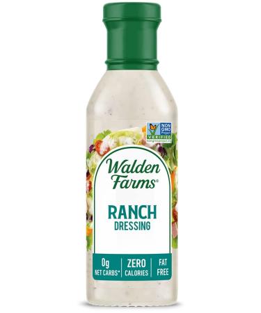 Walden Farms Ranch Dressing 12 oz - Sugar Free, Non-GMO, 0g Net Carbs - 2 Pack 12 Fl Oz Bottle - Fresh & Delicious Salad Topping - Buy Online on SooperMarket.com