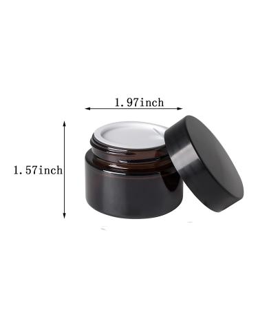 OverNews 1oz Amber Glass Jar  Empty Cosmetic Lotion Containers with Inner Liners Black Lid  Spatula 1pcs amber - Buy Online on SooperMarket.com