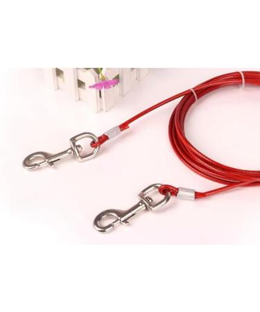 Wolike Dog Tie Out Cable and Stake Dog Wire Traction Rope Heavy Duty Stake-Out Dog Spike Spiral Pet Fixed Pile Outdoor Grass Dog Towing Rope (16FT/5M Red) 16FT/5M Red - Buy Online on SooperMarket.com