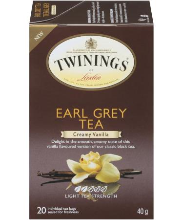 Twinings Earl Grey Creamy Vanilla Individually Wrapped Tea Bags | Black Tea with Vanilla & Bergamot Citrus | 20 Count (Pack of 6) | Enjoy Hot or Iced Earl Grey Creamy Vanilla 20 Count (Pack of 6) - Buy Online on SooperMarket.com
